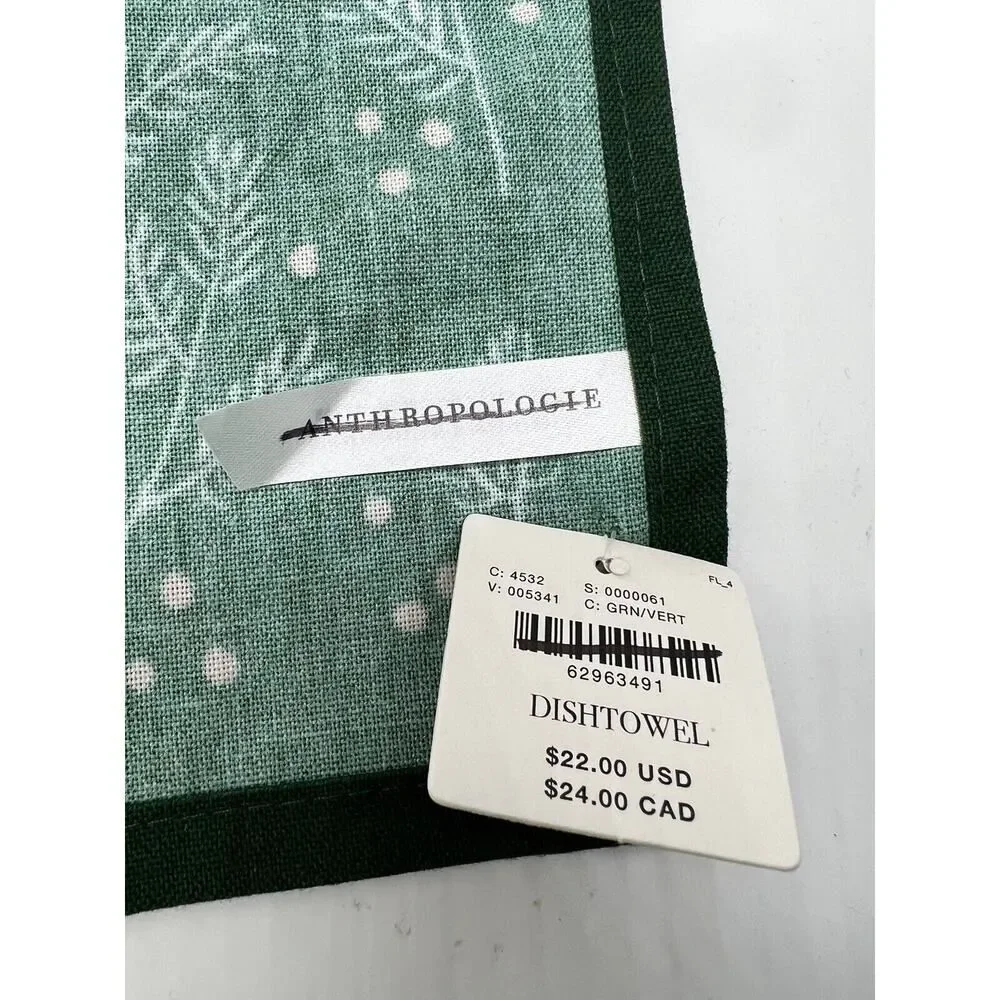 Anthropologie Joy To The World Dish Towel 28” x 21” Christmas Holiday Set Of 3